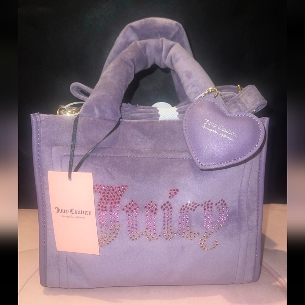Juicy Couture velour suspender purple tote